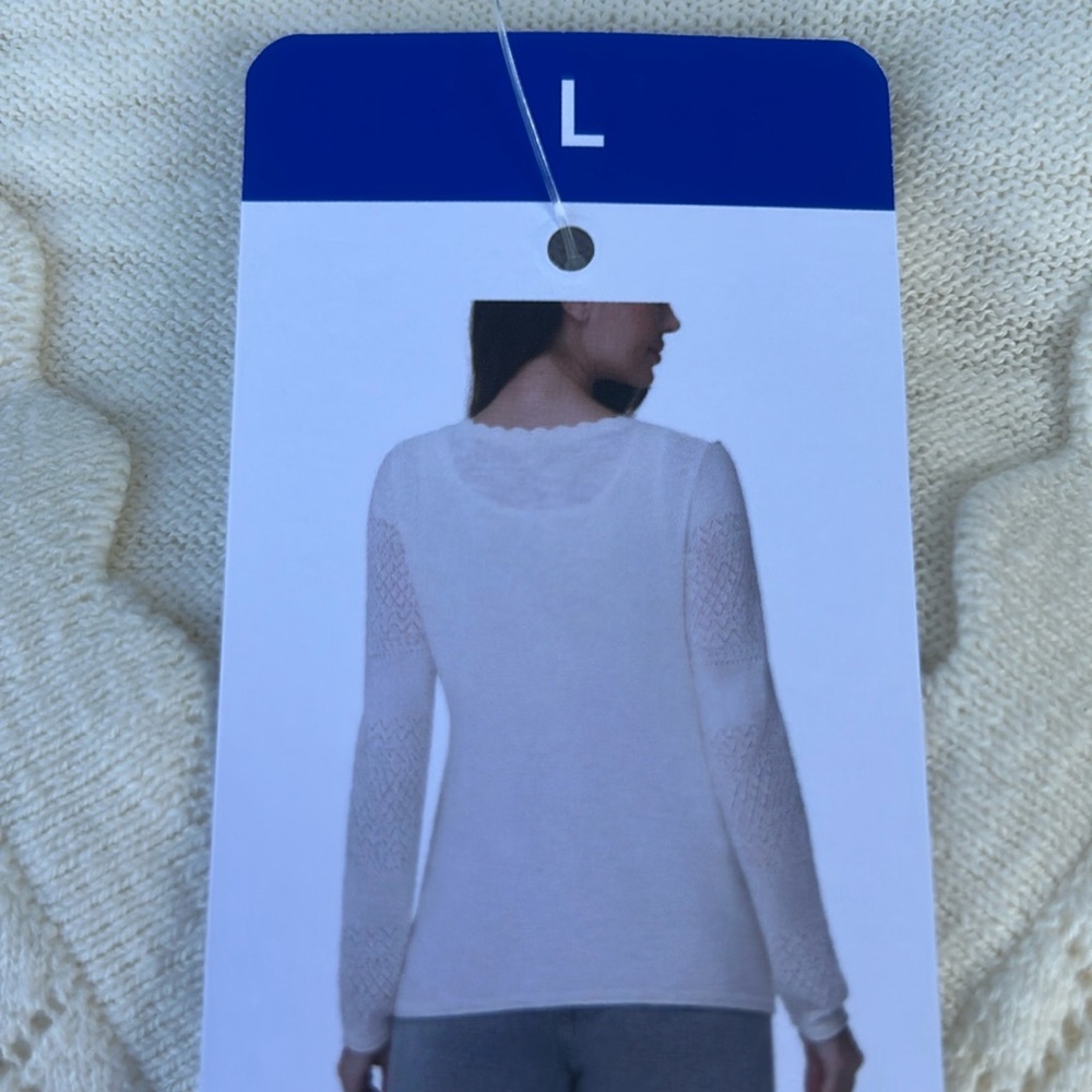Frye Knit Cardigan 100% Cotton Ivory size M, L , XL NWT - Picture 3 of 9